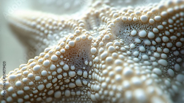 Fototapeta The image shows a close up of a starfish on a white background. Its star-like structure is clearly visible