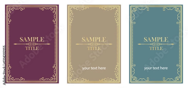 Fototapeta Set of luxury vintage frames and border. Design elements for packaging design and invitations. Old pattern, vintage vector frames. 