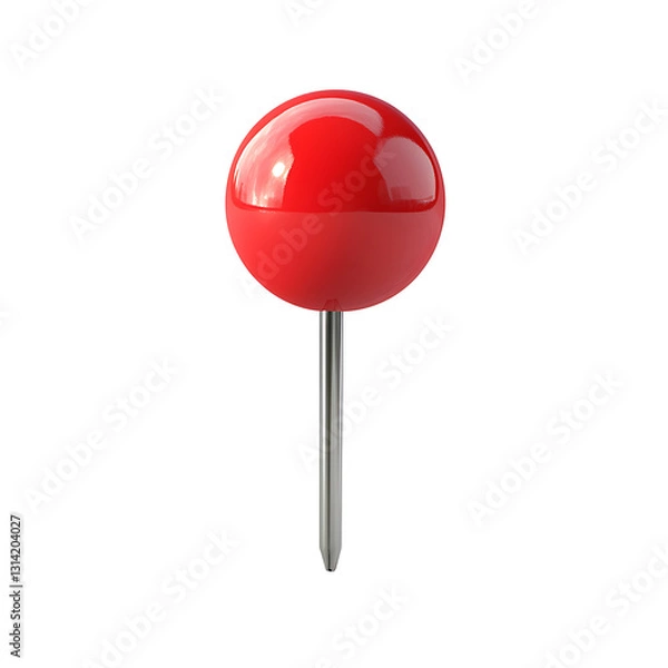 Obraz red pin isolated on a transparent checkered background