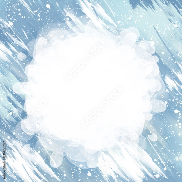 Fototapeta Textured airy blue gradient background for text and design. Delicate, refined watercolor background in the style of Provence, grunge