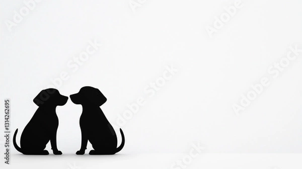 Obraz natural light p A simple silhouette of two do