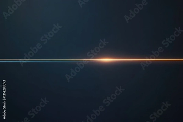 Fototapeta Minimalist thin laser line with a subtle glow, isolated against a dark background.