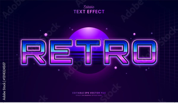 Fototapeta decorative neon retro editable text effect design