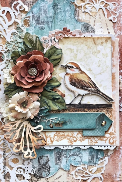 Obraz Junk journal scrapbook page