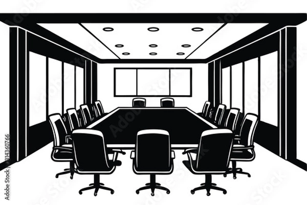 Obraz meeting room silhouette vector