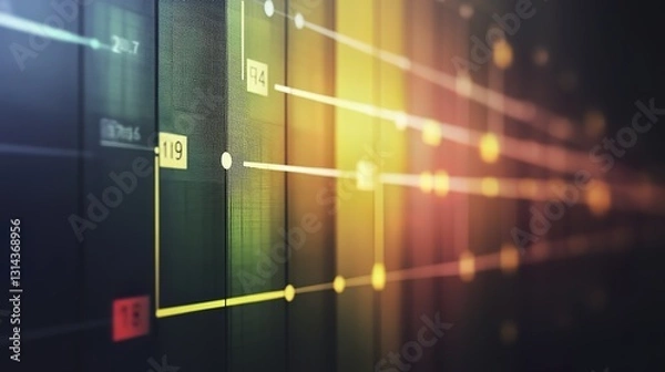 Obraz Abstract minimalist project timeline with gradient colors under soft ambient light