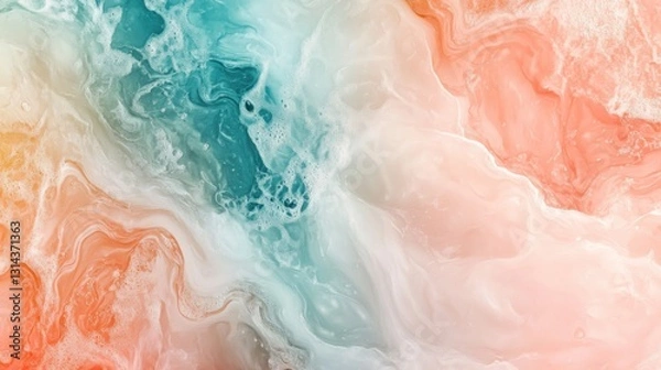 Fototapeta The Harmonious Swirls of Earth and Sky: An Abstract Exploration of Warm Hues and Fluid Forms in a Contemporary Palette