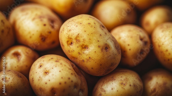 Fototapeta close up of potatoes on the market