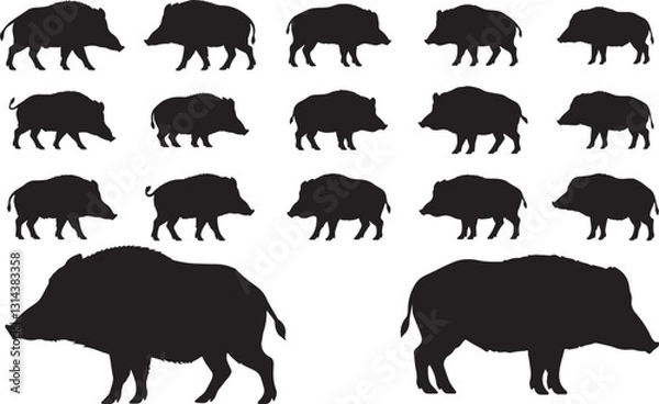 Obraz Wild Boar Silhouette