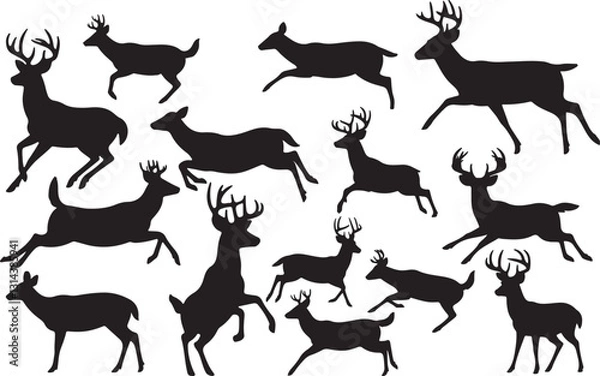 Obraz White-tailed Deer Silhouettes