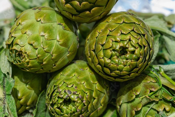 Obraz Organic Vegetable Artichoke in Bazaar