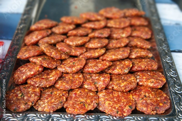 Obraz Raw Food Lamb and Cow Meatballs