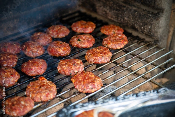 Obraz Raw Food Lamb and Cow Meatballs
