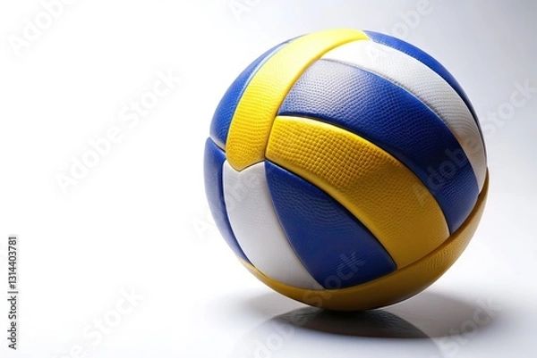 Fototapeta Volleyball Isolated White Background, Copy Space Left