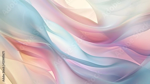 Fototapeta Soft Pastel Gradient Waves with Soothing Curved Shapes for Serene and Elegant Digital Wallpaper or Graphic Design