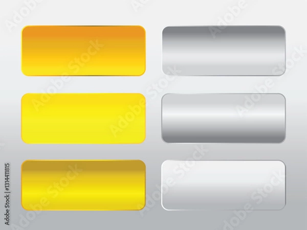 Fototapeta Beautiful elegant gradient gold & silver color in vector frame for labels, background, backdrop, poster, graphic element, design