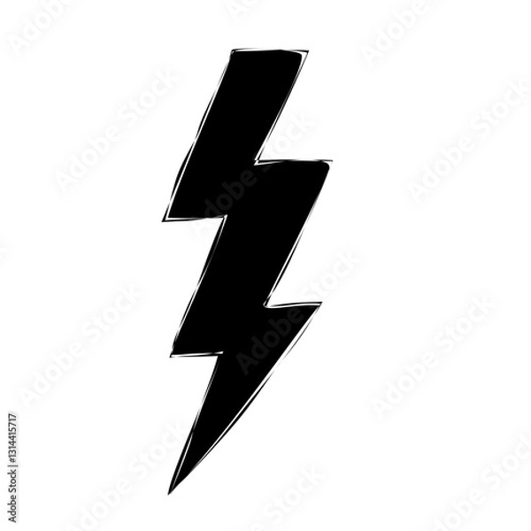 Fototapeta Black lightning bolt