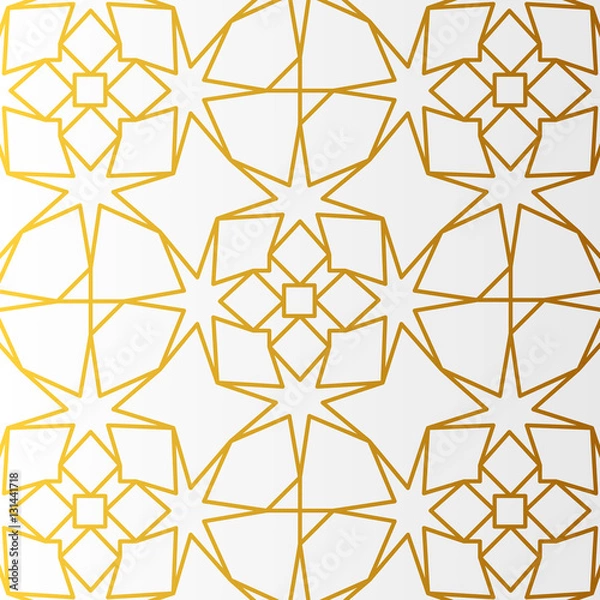 Fototapeta Arabic pattern gold style. Traditional arab east geometric decorative background.
