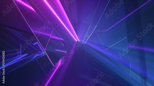 Obraz Abstract blue and purple glowing light rays, creating an atmosphere of futuristic technology line striped beam laser.