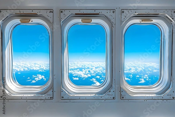 Fototapeta Airplane windows view of clouds