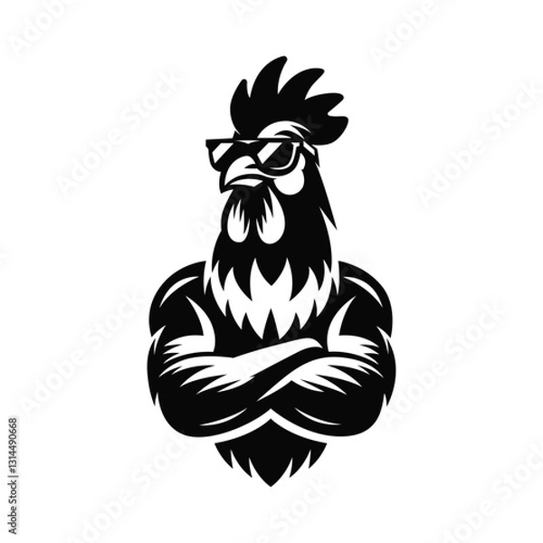 Obraz Cool rooster logo