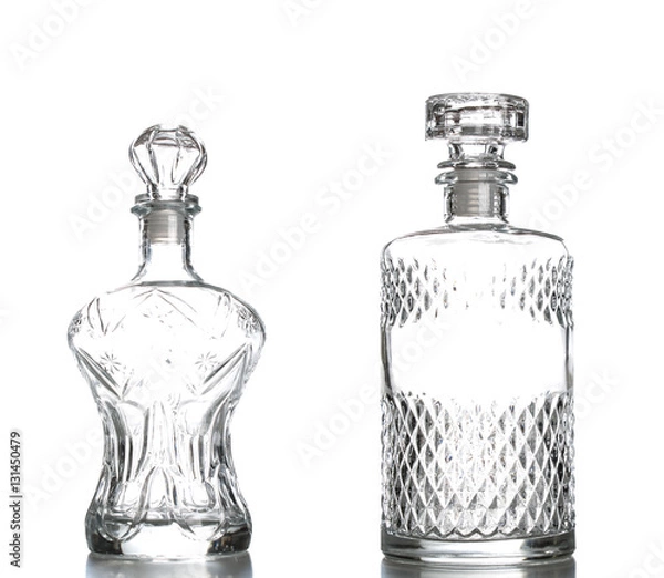 Fototapeta Liquor decanter made of glass isolated on white background,Cryst