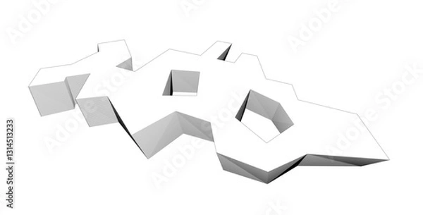 Fototapeta Abstract geometric shape - vector 3d drawing