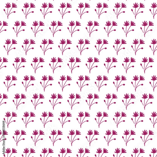 Obraz Delicate Blooms: A Vintage-Inspired Seamless Pattern