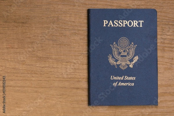 Obraz US passport on wooden background