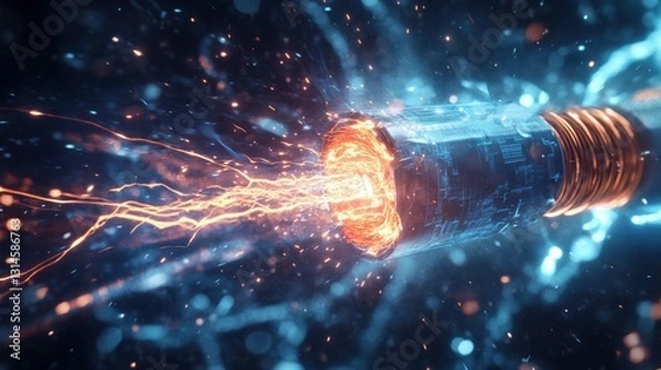 Fototapeta Electric veins of the future, pulsing with raw energy.