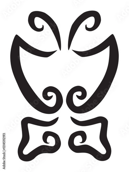 Obraz butterfly, black simple vector hand draw sketch