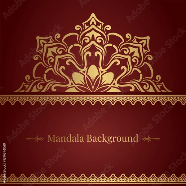 Obraz Simple background with gold mandala ornament
