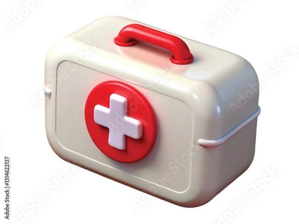 Obraz 3D Rendering of a Cartoon First-Aid Kit