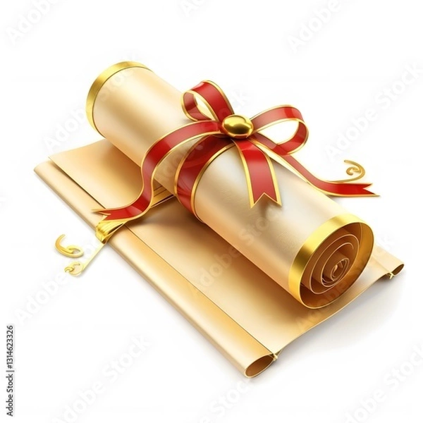 Fototapeta Elegant Scroll with Ribbon and Seal for Certificate or Achievement