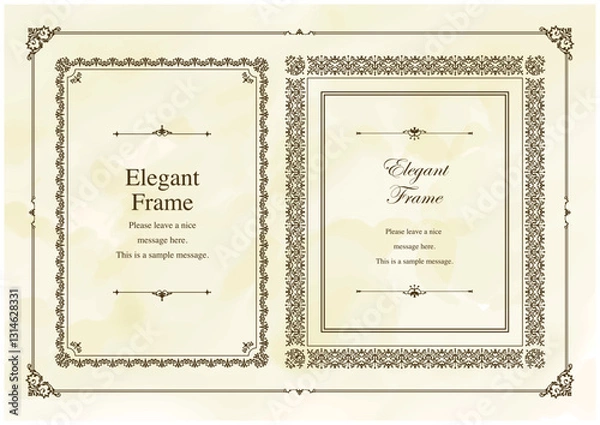 Obraz 高級感のあるエレガンスなフレームセット、飾り罫、装飾デザイン、上品なあしらい