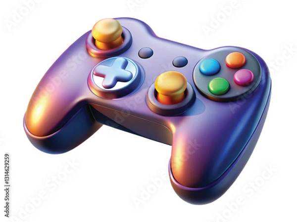Obraz Vibrant 3D Gaming Controller with Colorful Buttons