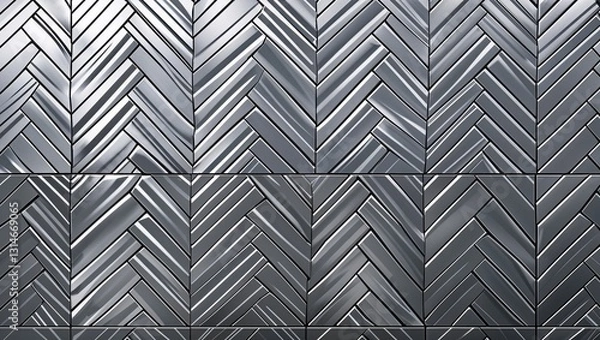 Fototapeta Frosted silver herringbone kitchen Seamless tiling tiles texture on abstract background design illustration 