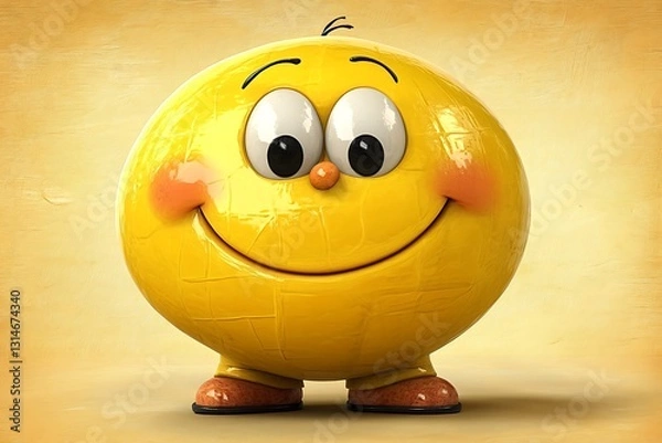 Obraz Happy yellow sphere smiles