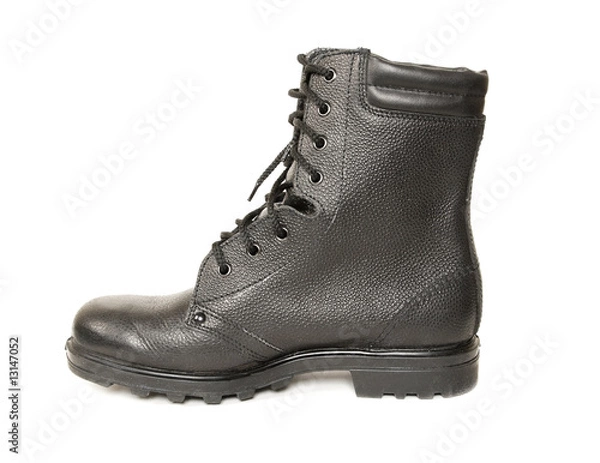 Fototapeta Black army boot