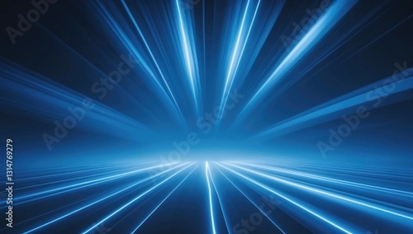 Fototapeta Abstract blue light ray backdrop