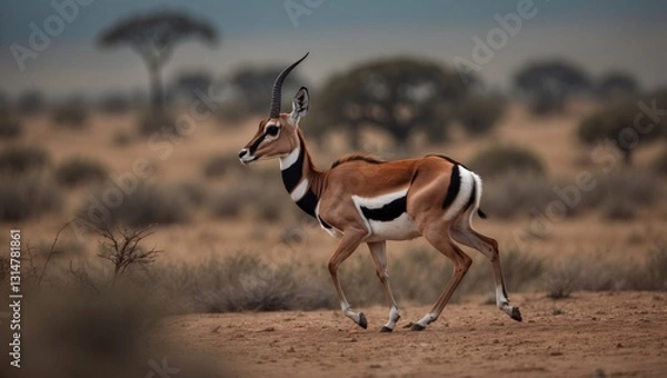 Obraz A Dama Gazelle exploring its natural environment.