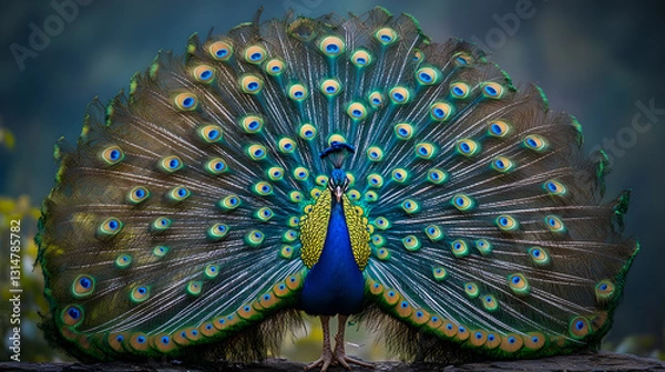 Fototapeta Peacock with Open Feathers
