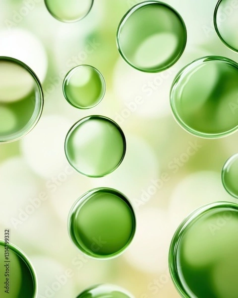 Fototapeta A bunch of bubbles representing the fusion of technology and sustainability with abstract aesthetic and innovative design