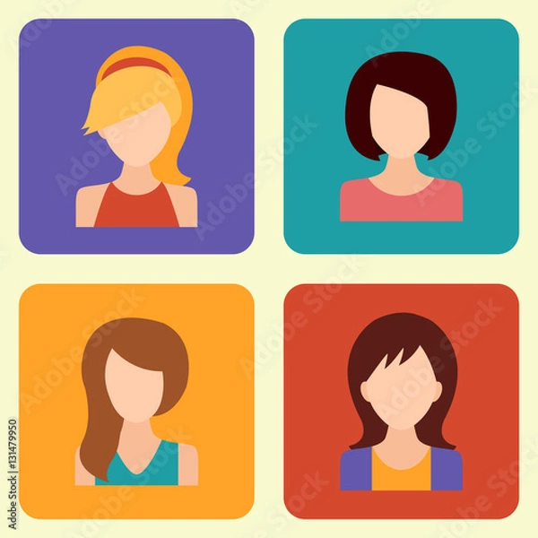 Obraz Girls Icons Set