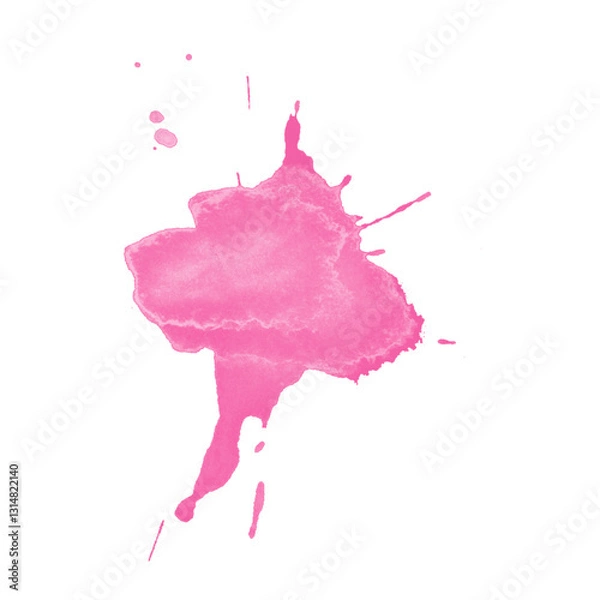 Obraz Pink Paint Drop – Vibrant Splash Isolated on Transparent. Perfect for graphic design, posters, banners, branding, and modern digital art. Isolated on a transparent background