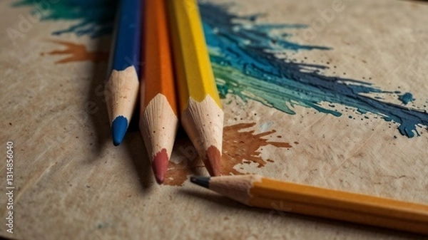 Obraz colored pencils on the paper