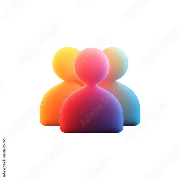 Obraz Users group or people icon - 3D rendered teamwork PNG