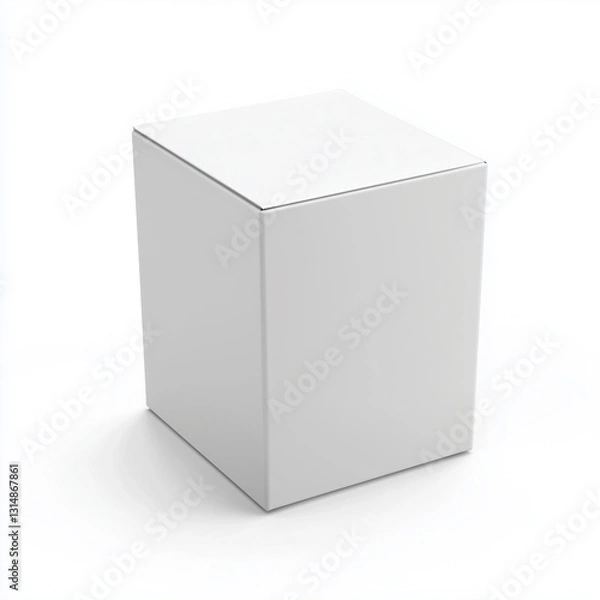 Fototapeta Simple and Clean White Package Box Template for Product Packaging Design, white cardboard box
