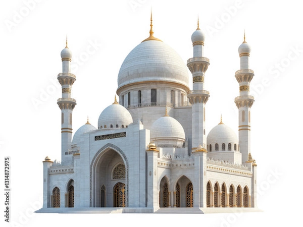 Fototapeta 3D illustration of mosque building, with transparent background, PNG file. generative AI
3D illustration of mosque building, with transparent background, PNG file.