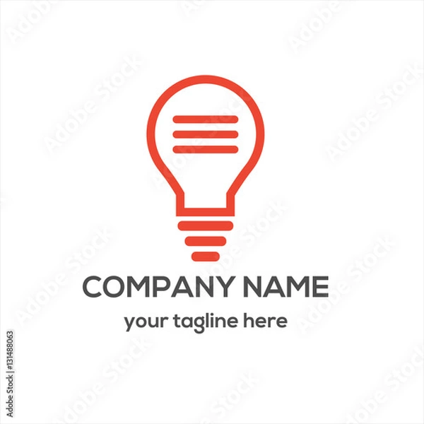 Fototapeta Red Lightbulb Logo